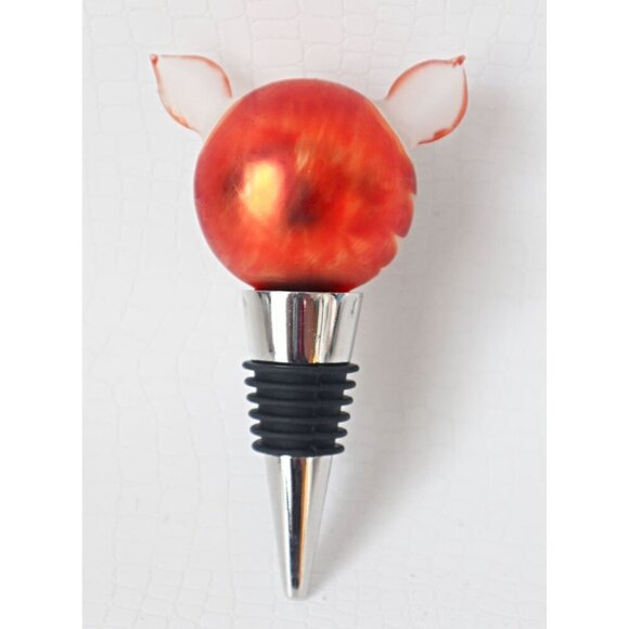 2 Cat Wine Stopper Ashley Nicole Designs Hand Blown & Cat Crawling Into Bottle - Picture 3 of 5